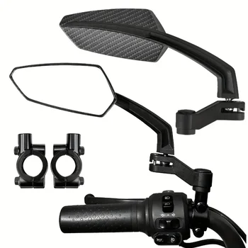 Specchietti retrovisori universali per manubrio bici 360 ° Vetro di sicurezza grandangolare ruotabile per biciclette E-bike