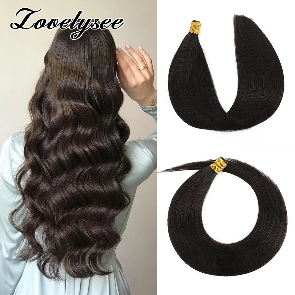 I Tip Hair Extension 50Strands/Pack Straight Brazilian Human Hair Extensions Capsule Keratin Remy Human By Fusion Natural