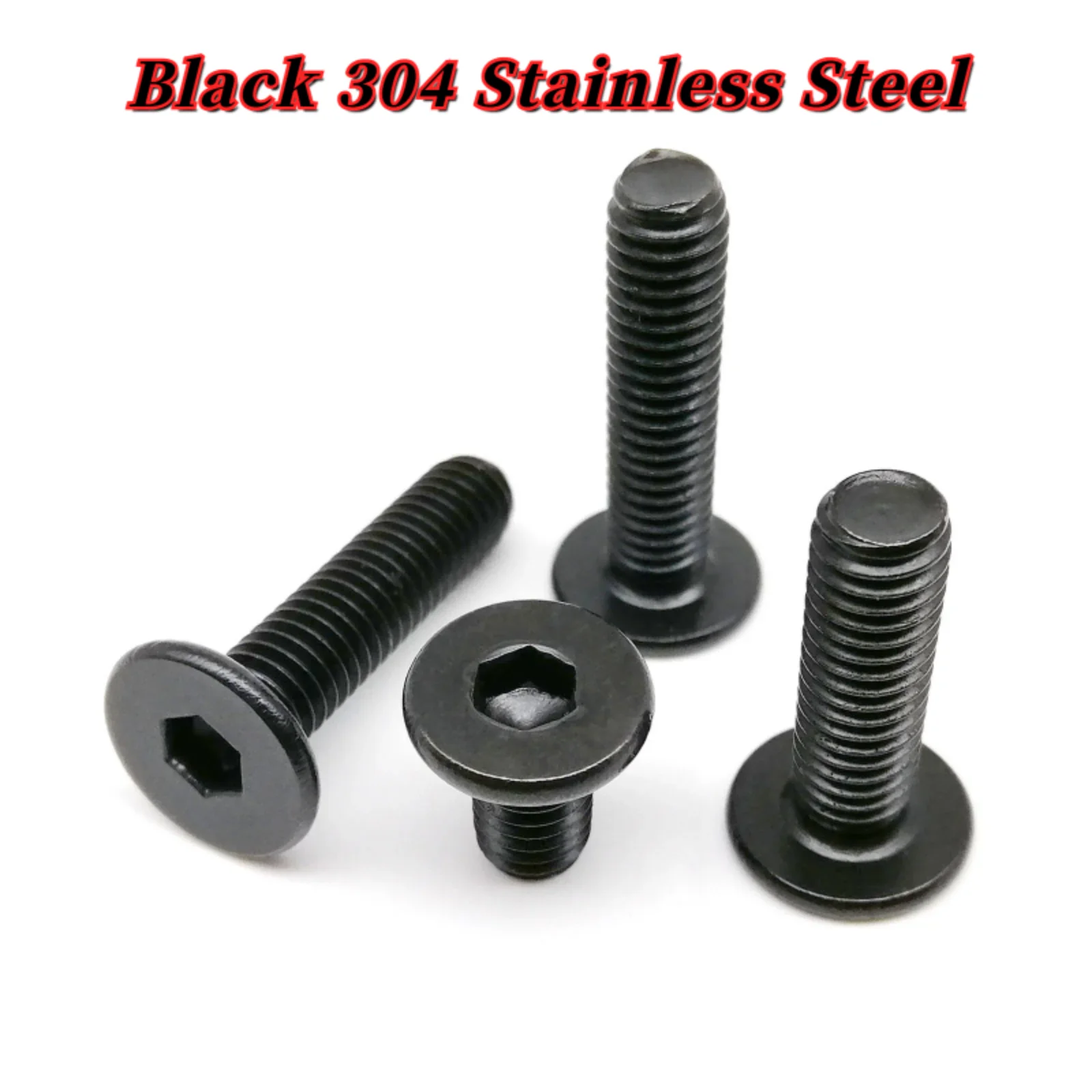 

Black 304 Stainless Steel Allen Hexagon Ultrathin Head Bolt Hex Socket Ultra Thin Flat Wafer Head Screw M2 M2.5 M3 M4 M5 M6 M8