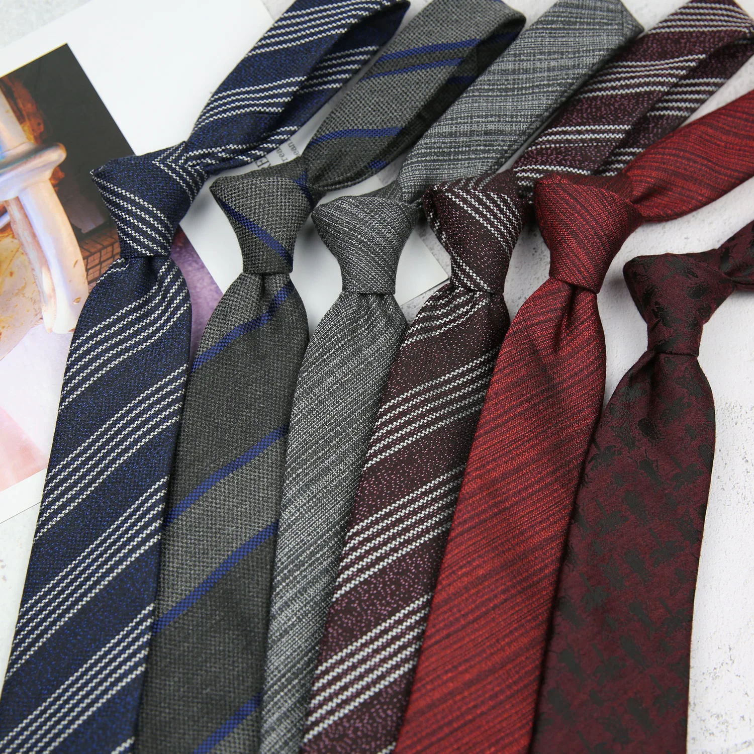 

Linbaiway Classic Men's Jacquard Print Neck Ties Gentlemen Wedding Party Necktie Gravatas Slim Formal Neckties Neckwear Cravat