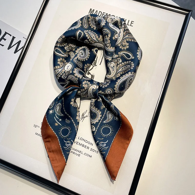 Red Small Square Scarf Women's Silk Scarf 70cm Letter Printed Scarf Square Shoulder Scarf Wholesale Headscarf Hair Accessories 6