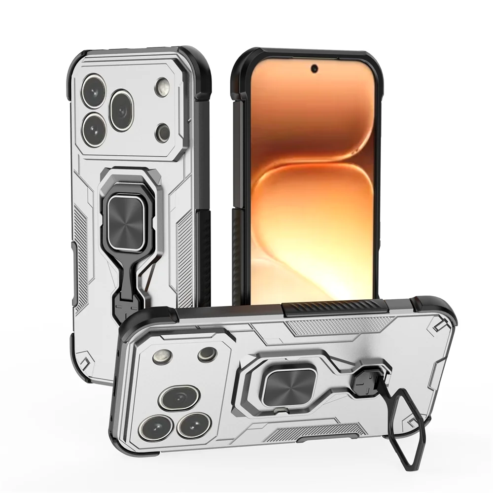 For Honor 600 Pro Ring Holder Heavy Duty Rugged Case with Metal Kickstand