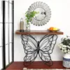 Console Table, 31'' Wood Top Metal Butterfly Accent Console and Entry Table,16"D x 41"W x 31"H 2