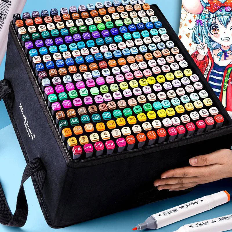 Permanent Marker Pens，for Coloring Art Markers For Kids, Adults Coloring  Book, Double-head Design Equipped With Black Suitcase - Art Markers -  AliExpress