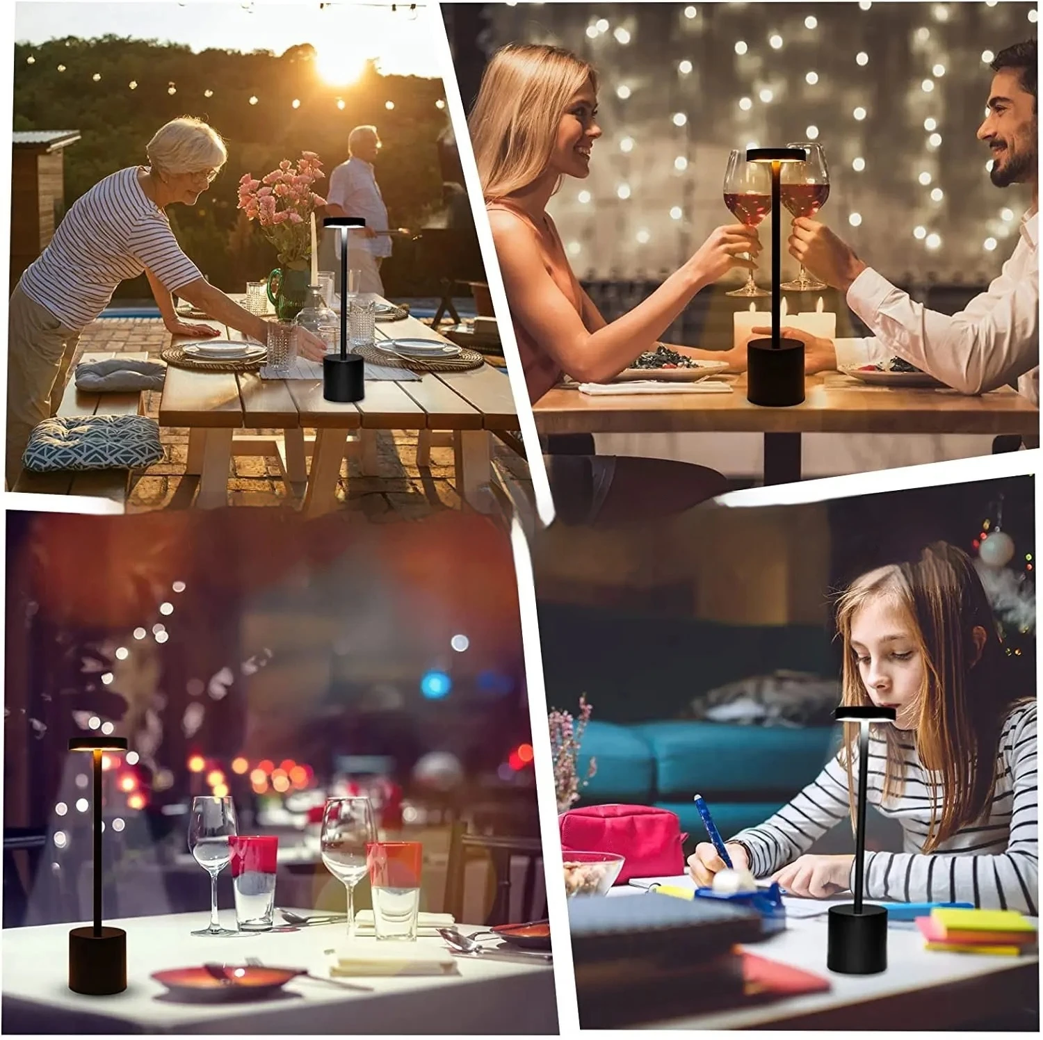 Table Lamp USB Metal Rechargeable Desk Light 3Colors Adjustable Creative Ambient Desktop Mood Mini Lighting Bedside Decorative 6