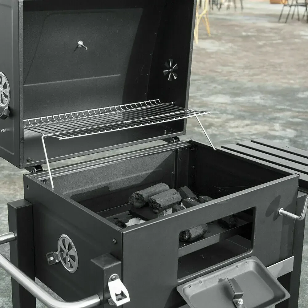 Trolley Commercial Turkey Brazilian Cyprus bbq Barbecue Charcoal Grill Smoker With Side Table