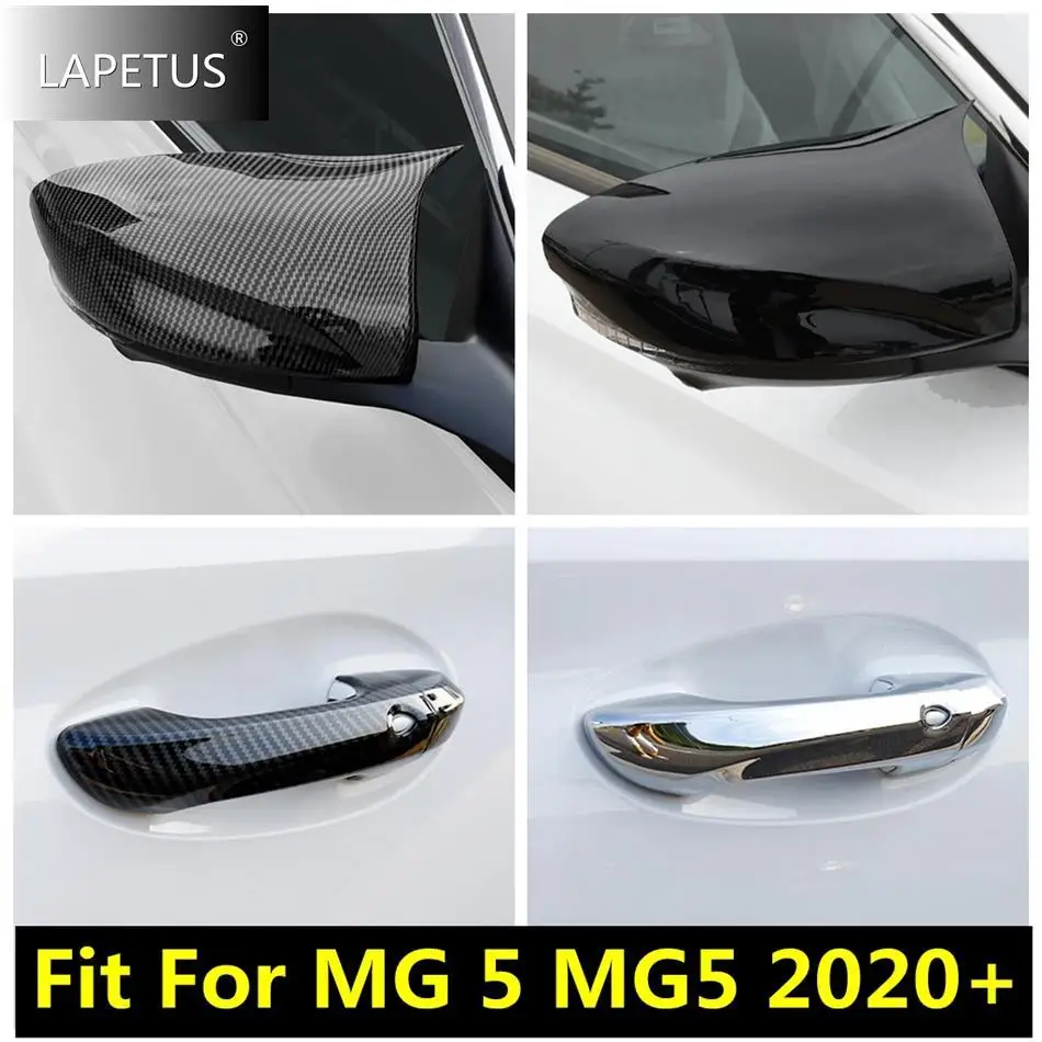 

Side Door Pull Handle Catch / Rearview Mirror Cap Decor Cover Trim For MG 5 MG5 2020 -2023 ABS Chrome / Carbon Fiber Accessories