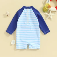 Kids Boys Summer Swimwear Casual Whale Print Long Sleeve Monokini Swimsuit Beachwear Bathing Suit 0-5T 3