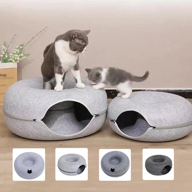 B-Tunnel Donut Cat Bed Interactive Tunnel Pet Felt Indoor Toys Cats House Kitten Training Toy Cat Kennel Cat Accessories B-Tunnel Donut Cat Bed Interactive Tunnel Pet Felt Indoor Toys Cats House Kitten Training Toy Cat Kennel Cat Accessories
