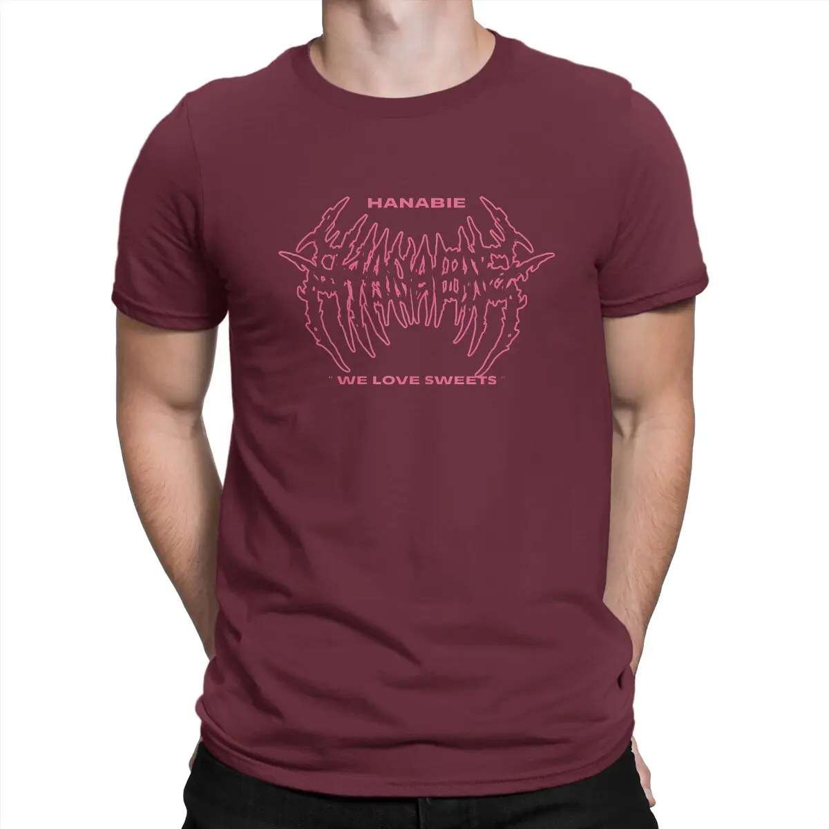 Camiseta de hombre "Nos encanta la camiseta divertida de algodón", camiseta de manga corta Hanabie, camisetas de cuello redondo, ropa de verano