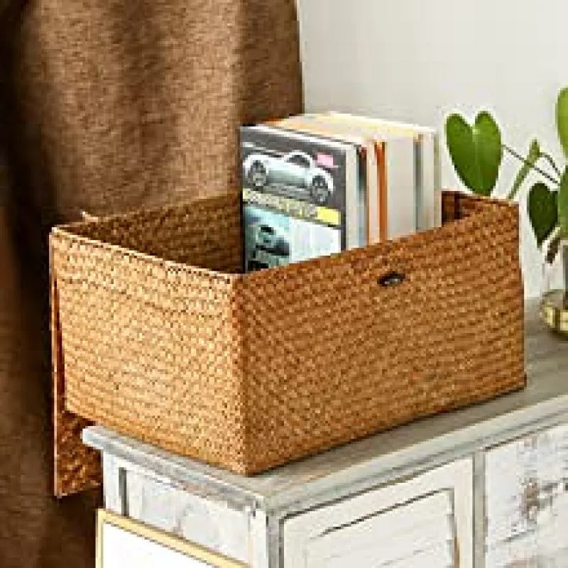 Wicker Storage Basket Woven Rattan Storage Laundry Basket With Lid 3