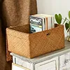 Wicker Storage Basket Woven Rattan Storage Laundry Basket With Lid 3
