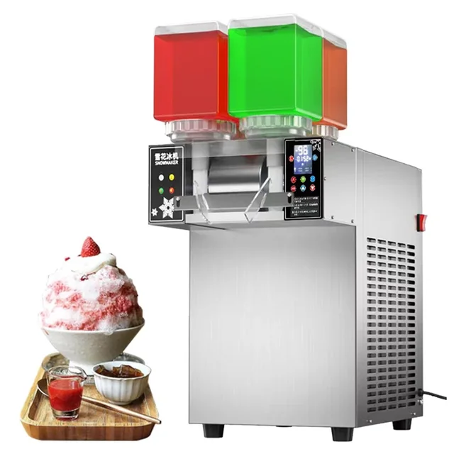 Machine à glace pilée numérique 1200W, 4 saveurs, pour glace au lait, équipement commercial de fabrication de blocs de glace pilée 1