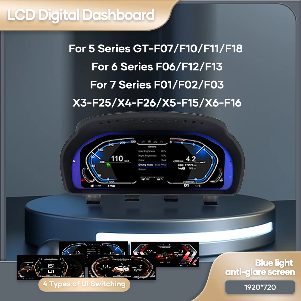 Tablero Digital de 12,3 pulgadas para BMW F10 F11 F18 F06 F12 F13 F01 F02 F03 F25 F26 F15 F16 Panel LCD velocímetro instrumento Virtual