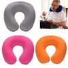 Car Air Flight Office Inflatable Neck Pillow U-shaped Travel Pillow Short Plush Cover PVC Support Headrest Soft Nursing Cushion 1