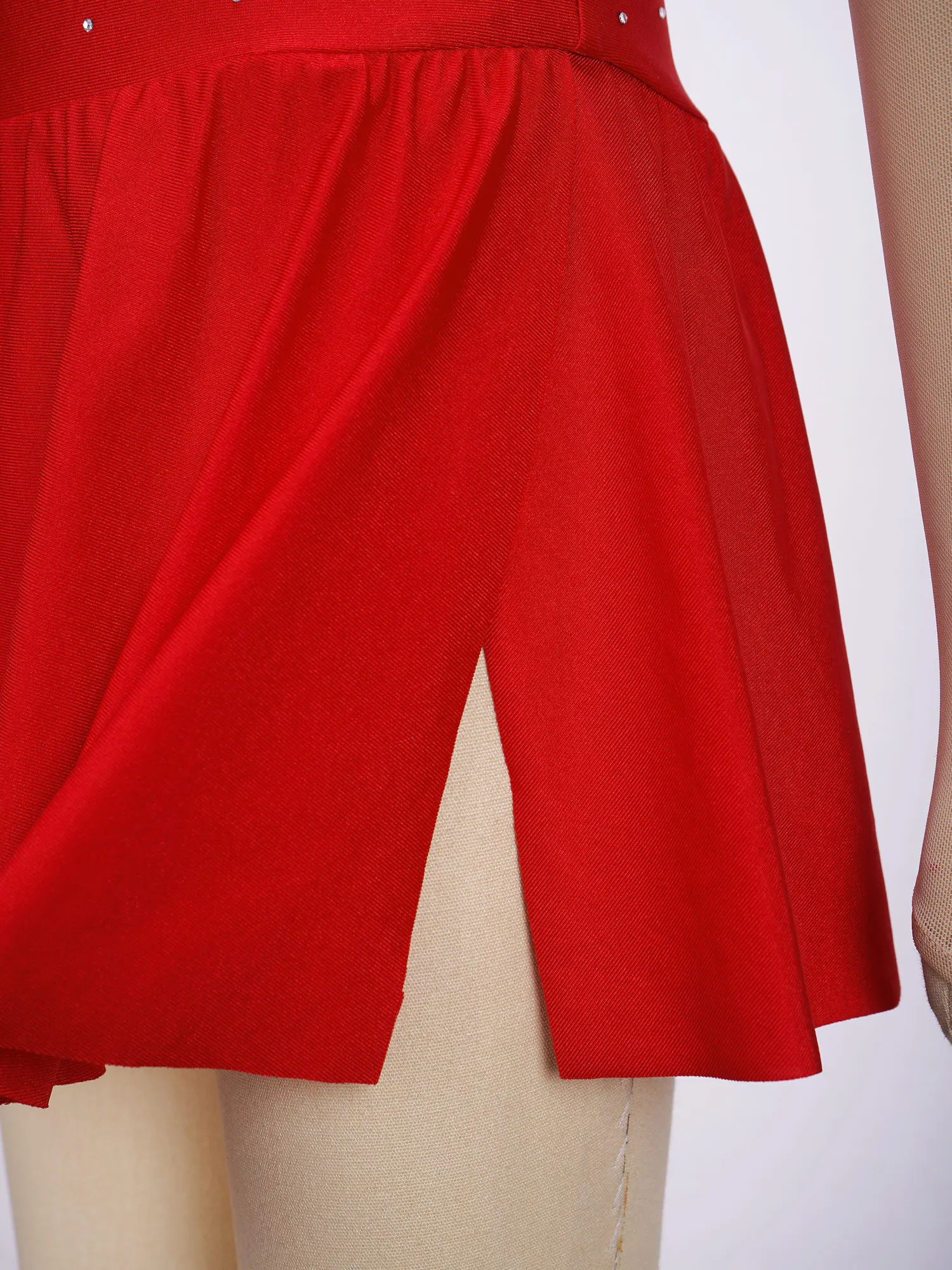 여아용 라인스톤 피겨 스케이팅 드레스, 발레 체조 레오타드 댄스웨어, 볼룸 대회 의상