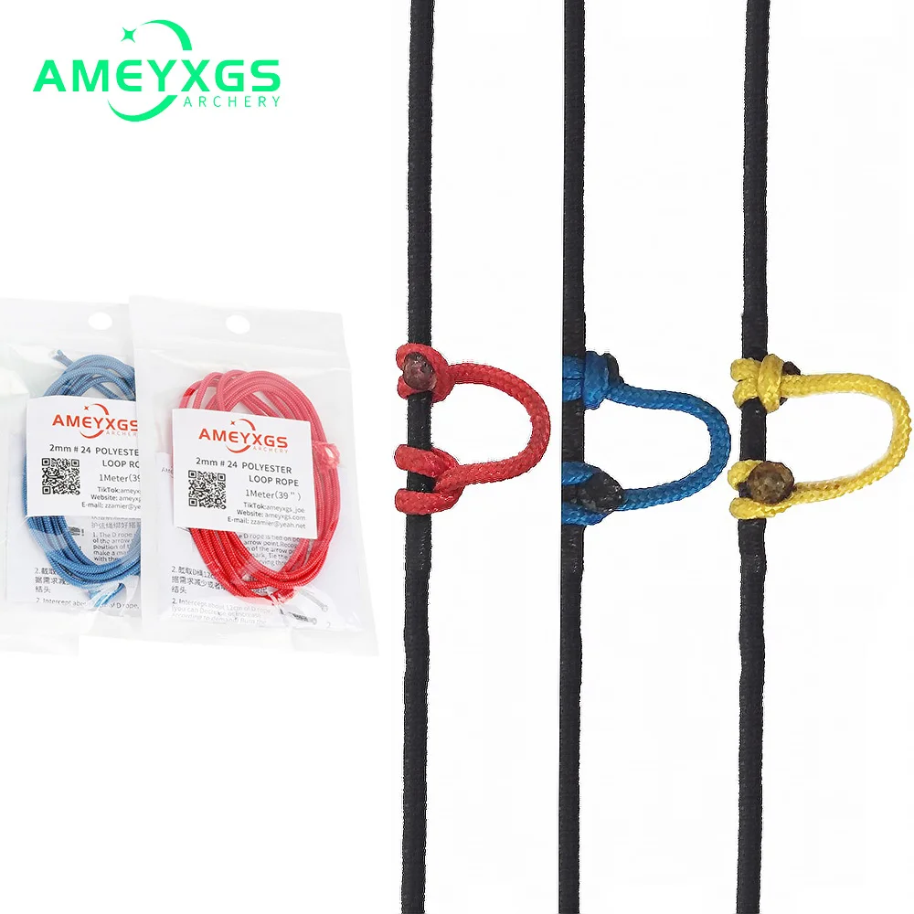 

1M Compound Bow D Loop Release String Nocking D Ring Buckle Rope Bow Release U Rope Release Aid Archery Accessories