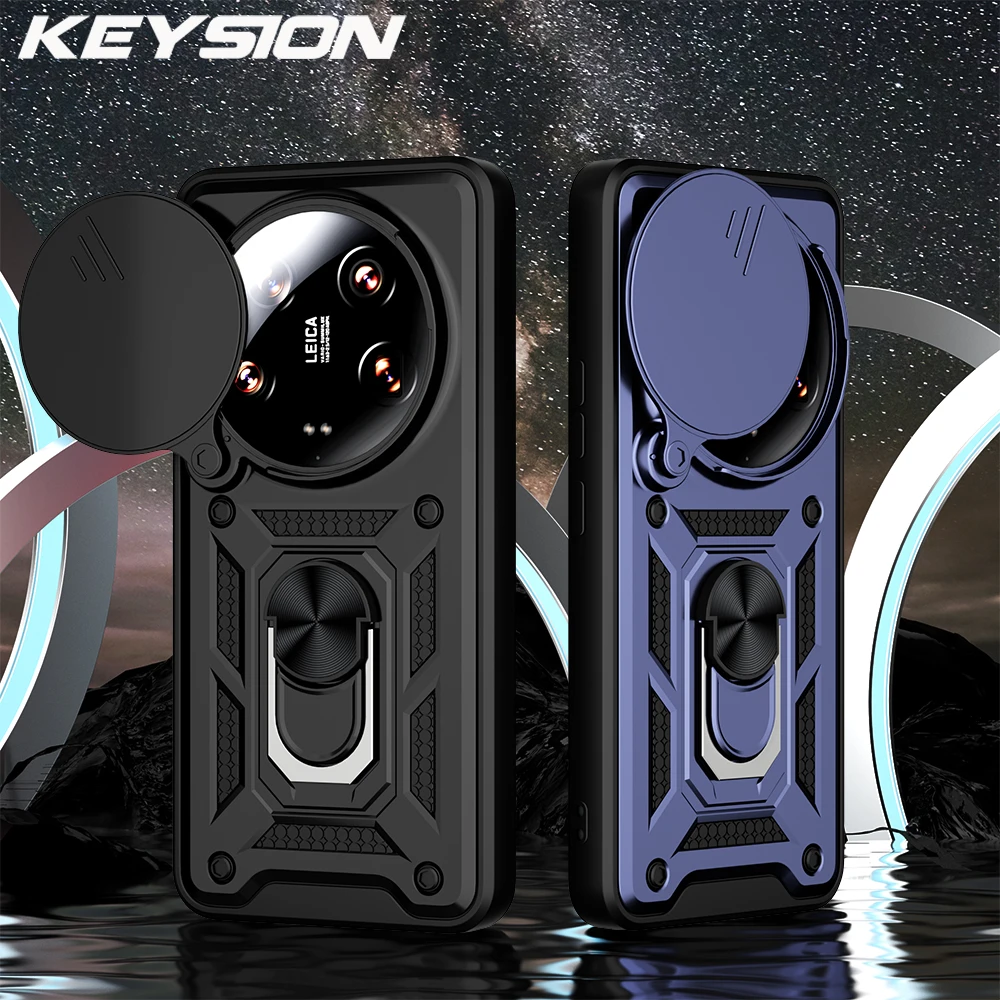 Ultimate Shockproof Armor Case with Slide Camera Protection and Ring Stand for Xiaomi and Redmi Phones