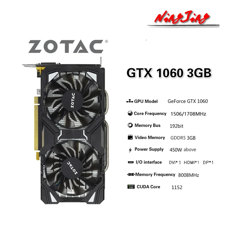 graphics card for pc ZOTAC Raphic Card GTX 960 1050ti 1060 1070 3G 5G 6G 8GB Video Cards GPU AMD Intel Desktop CPU Motherboard display card for pc