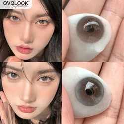OVOLOOK-1 Pair/2pcs Lenses Bubble Series Contact Lenses for Eyes Fashion Natural Pupils Beauty Color Lens Eyes Myopia Yearly Use