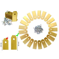 Multi-Piece Replacement Blade Set for Robotic Lawnmowers - Silver & Gold Finish