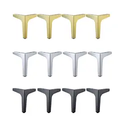 Metal Furniture Legs Sofa Loveseat Chair Sectional - 4pcs Black/Gold/Chrome
