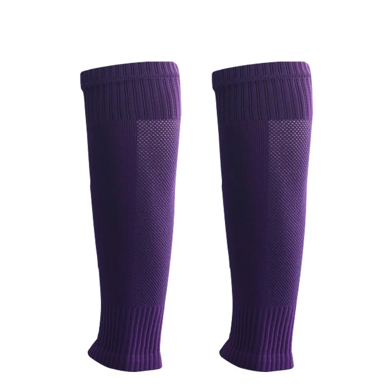 1 Paar Fußballsocken, atmungsaktiv, ohne Fußteil, professionelle Schienbeinschoner, befestigte Beinwärmer, Fußschutz, um das Wadenmuskelgewebe zu schützen. – Detail 3