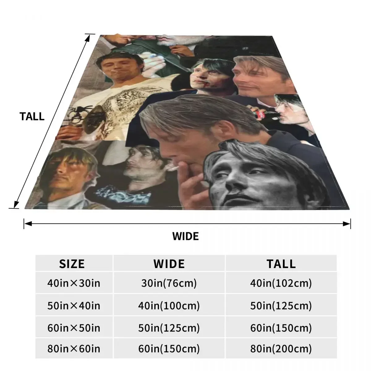 Mads Mikkelsen Warm Soft Blanket Actor Star Photos Airplane Travel Throw Blanket Winter Funny  Flannel Bedspread Sofa Bed Cover 3