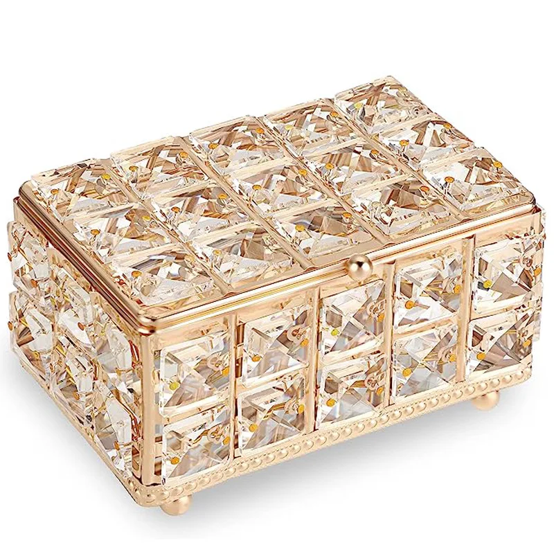 Crystal Jewelry Box Flip Open Creative Jewelry Box Jewelry Box High-End Storage Gift Box