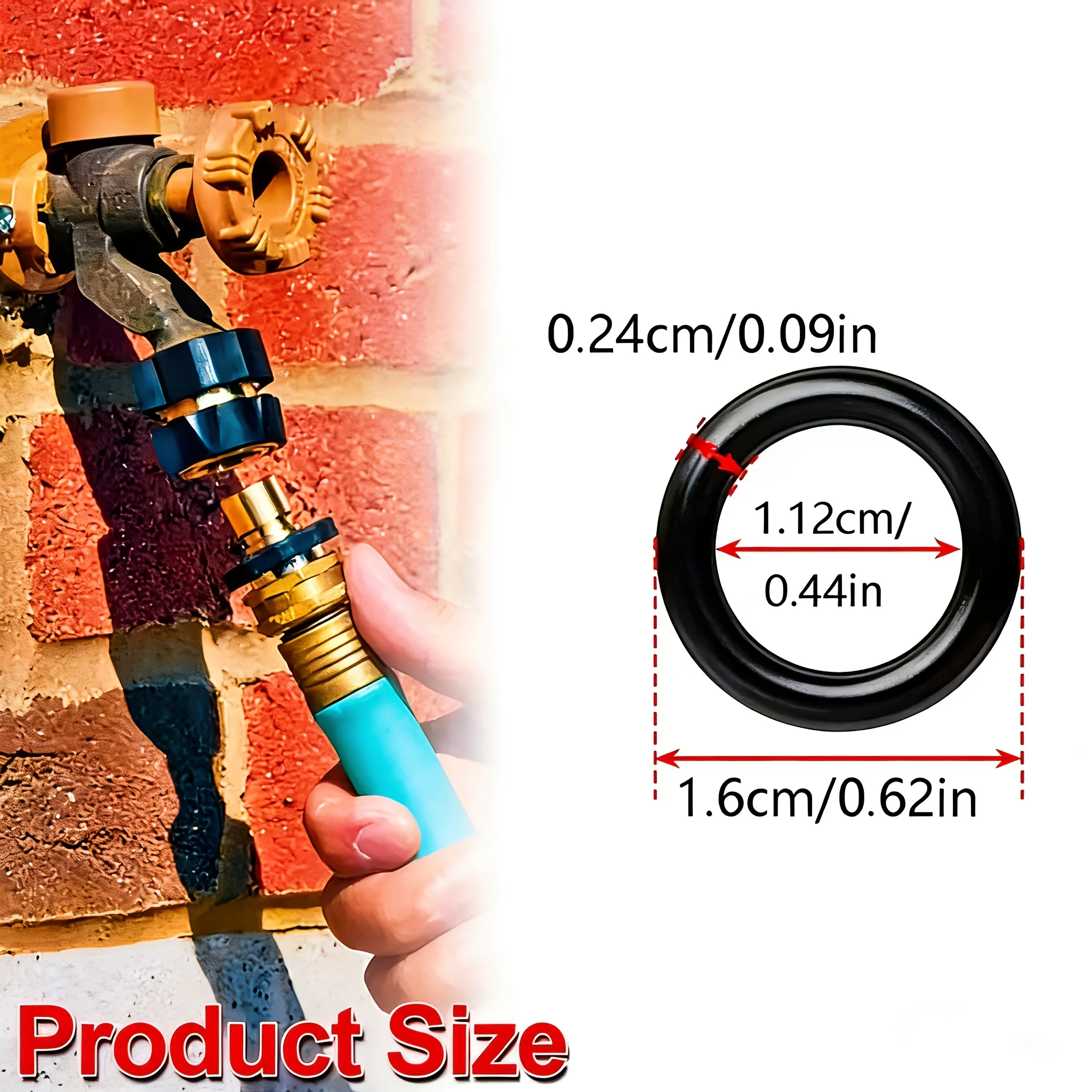 Durable Synthetic Black Rubber O-Ring Seal Set - 50 Pieces for Garden Water Pipes and Faucets