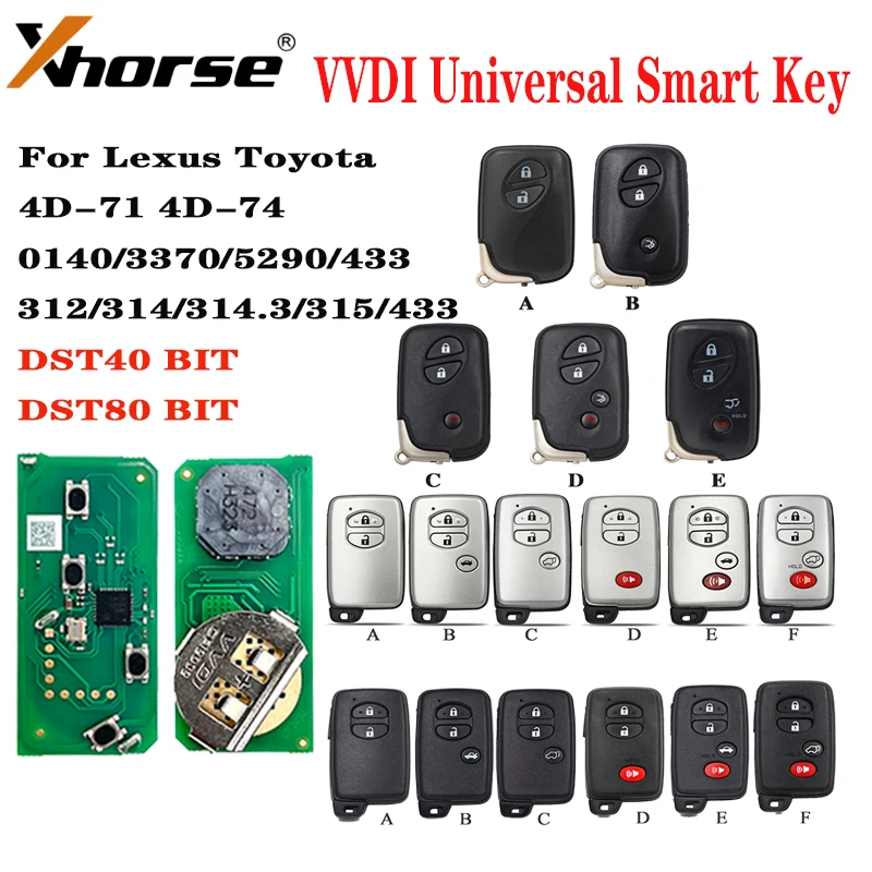 XSTO03EN Xhorse VVDI XM38 Universal Remote Key for Toyota 4D 8A 4A 4d-71 4d-74 Chip for 4d Generate by vvdi key tool GL Version