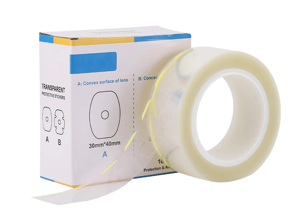 1000pcs Optical Transparent AB Double Side Lens Protection Anti Slip Pad Convex Concave Sticker Edge Lens Blocking Accessory