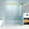 56" - 60" W x 76" H Frameless Soft-closing Single Sliding Shower Door, 1/4" (6mm) Tempered Glass with Explosion-proof Coating 1