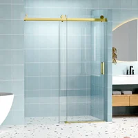 56" - 60" W x 76" H Frameless Soft-closing Single Sliding Shower Door, 1/4" (6mm) Tempered Glass with Explosion-proof Coating 1