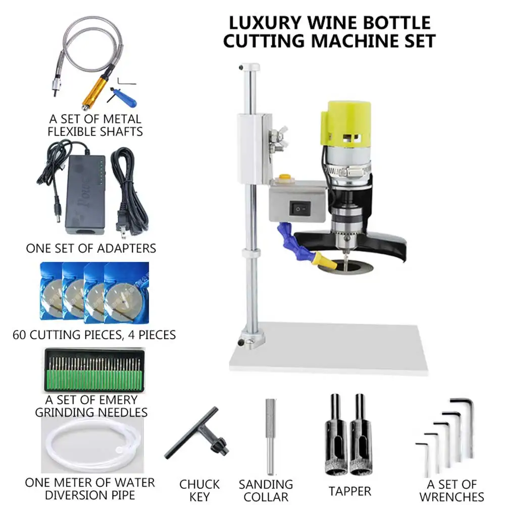 Wine Bottle Cutting Machine Making Flowerpot Multifunctional Grinding Cutting Perforated Glass Ceramic Bottle Cutter