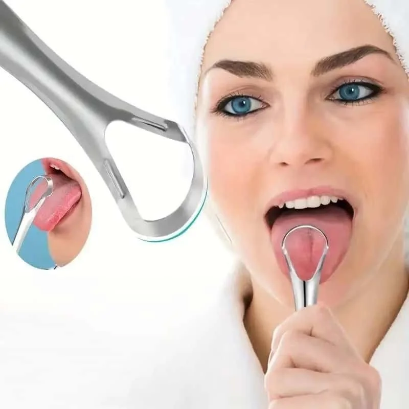 1pc Stainless Steel Tongue Scraper Tongue Coating Cleaner tongue scraper Coating Removing Bad Breath Oral Care