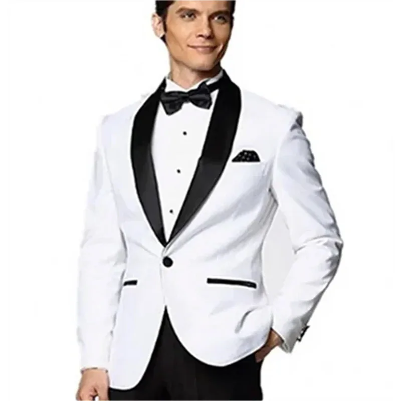 Blazer One Piece Jacket Black Shawl Lapel One Button Slim Fit Elegant Groom Outfits Men's Suits Formal Wedding Occasion