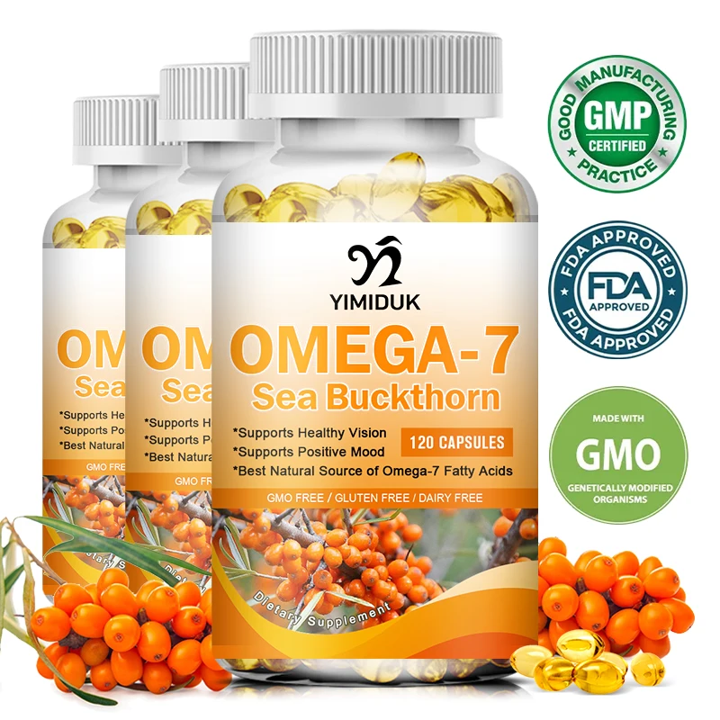 Sea buckthorn oil blend complete omega-7 supports skin immunity digestive & liver health