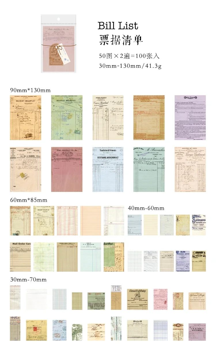 Journamm 100 teile/paket Vintage Scrapbooking Licht Papier Kit DIY Junk Journal Collage Schreibwaren Hintergrund Dekor Materialien Papier – Detail 22