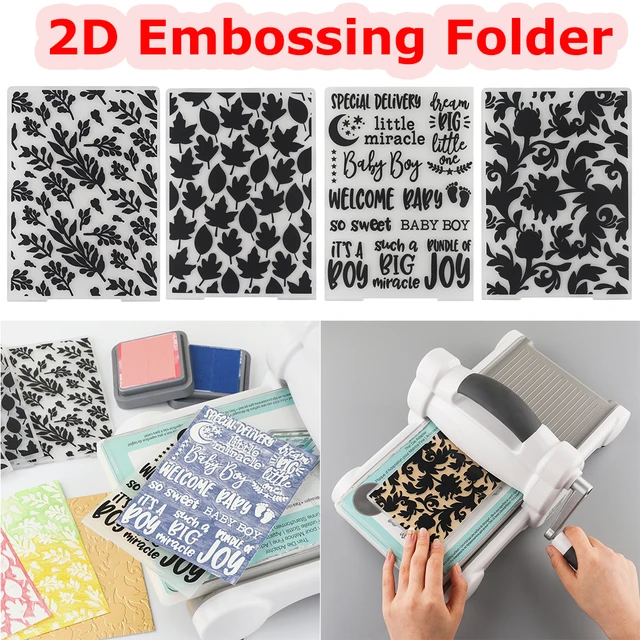  Plastic Embossing Folders for Card Making, Small