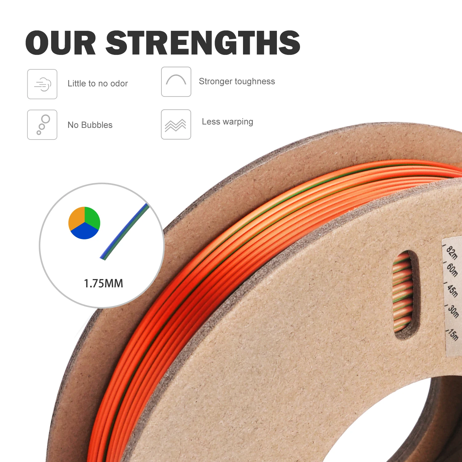 ERYONE Tri Colors Silk PLA Filament For FDM 3D Printer 1.75mm &plusmn;0.03 200g 3d printing filament