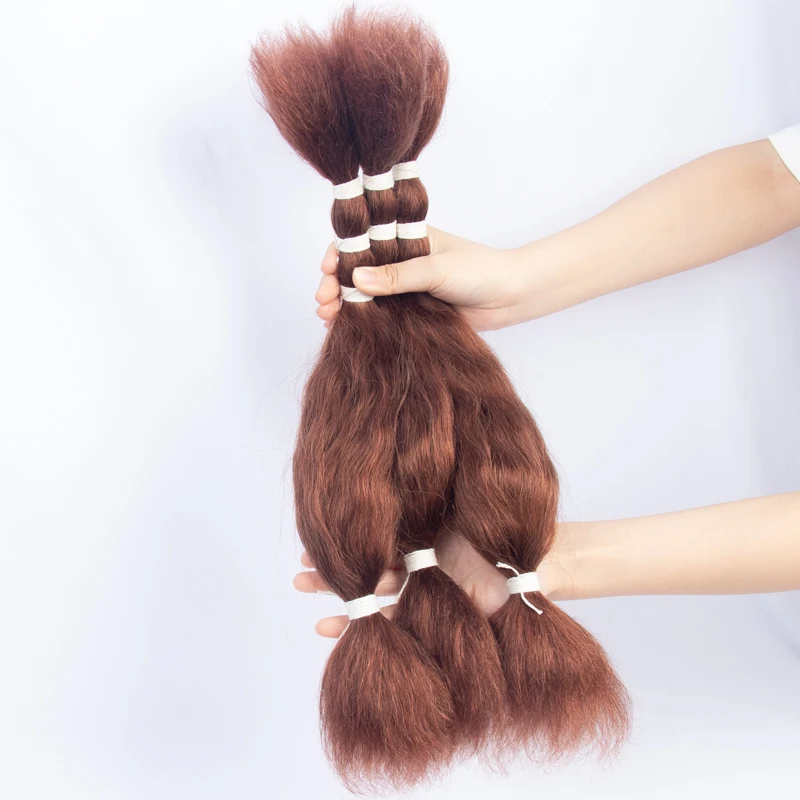 Wet And Wavy Human Hair Braiding Hair Bundles Locks Hair Extensions Microlocs Bulk Human Hair For Braiding Box Crochet Braids