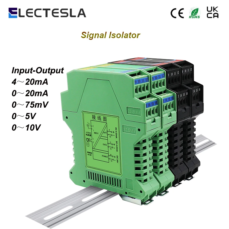 

Multi-input Multi-output 0-10V 4-20mA 0-5V Signal Isolator DC24V Analog DC Signal Isolation Transmitter Current Voltage Sensor