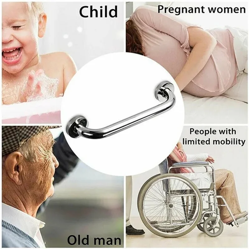 Stainless Steel Bathroom Handrail Grab Bar 300/400/500mm Tub Toilet Shower Hand Grip Handle Safety Non Slip Tool bathroom handrail,shower handle grab bars