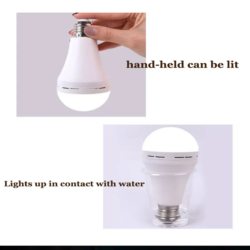 emergency light E27 rechargeable 7W/9W/12W/15W LED bulb lighting AC220V power outage outdoor