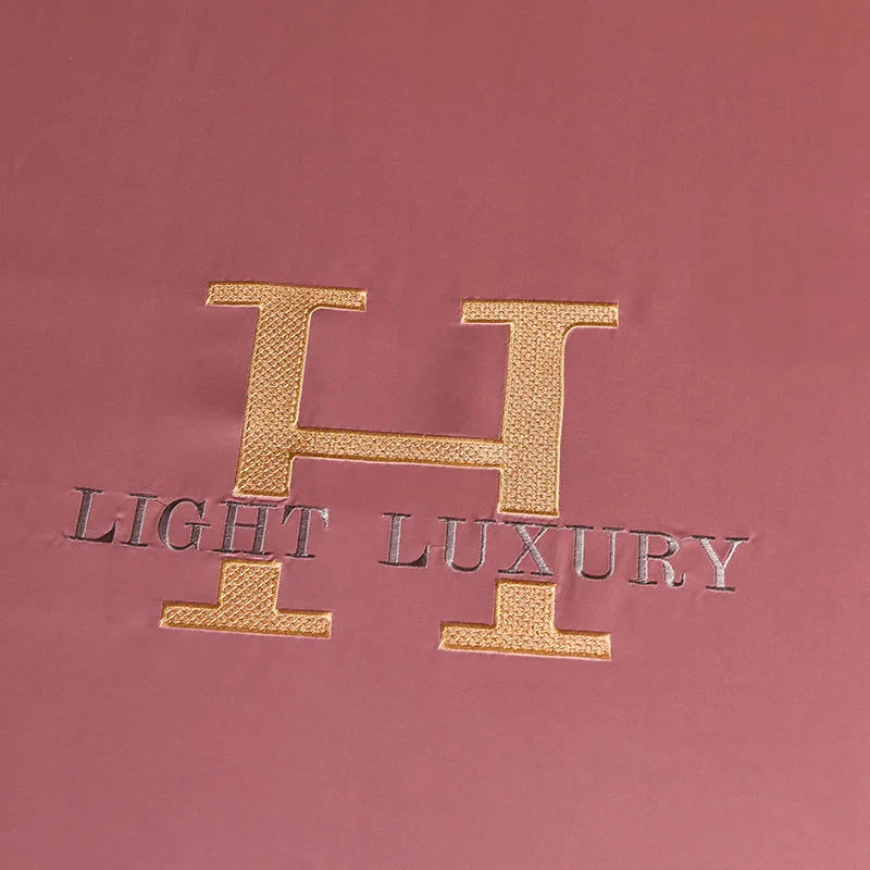 Luxury Satin Fitted Sheet Embroidered Solid Color Mattress Cover with Elastic Band Bed Sheet Bed Linen High-end Rayon Bedsheet 3