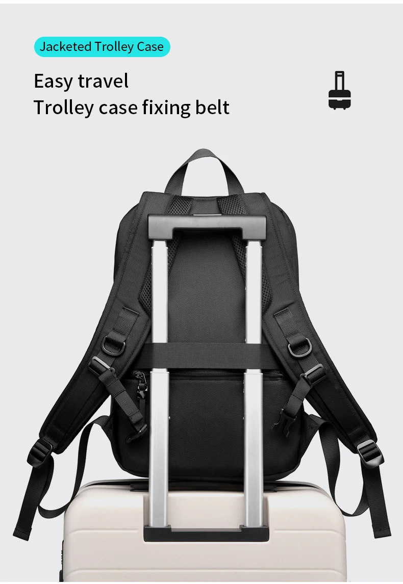 Neouo Multifunction Business Oxford Backpack Trolley Sleeve