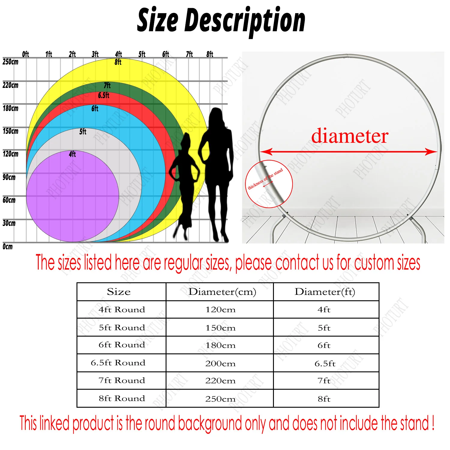 Round Plim Plim Backdrop Kids Birthday Baby Shower Background Cat Bear Friends Circle Cylinder Surface Banner Decoration Props 3
