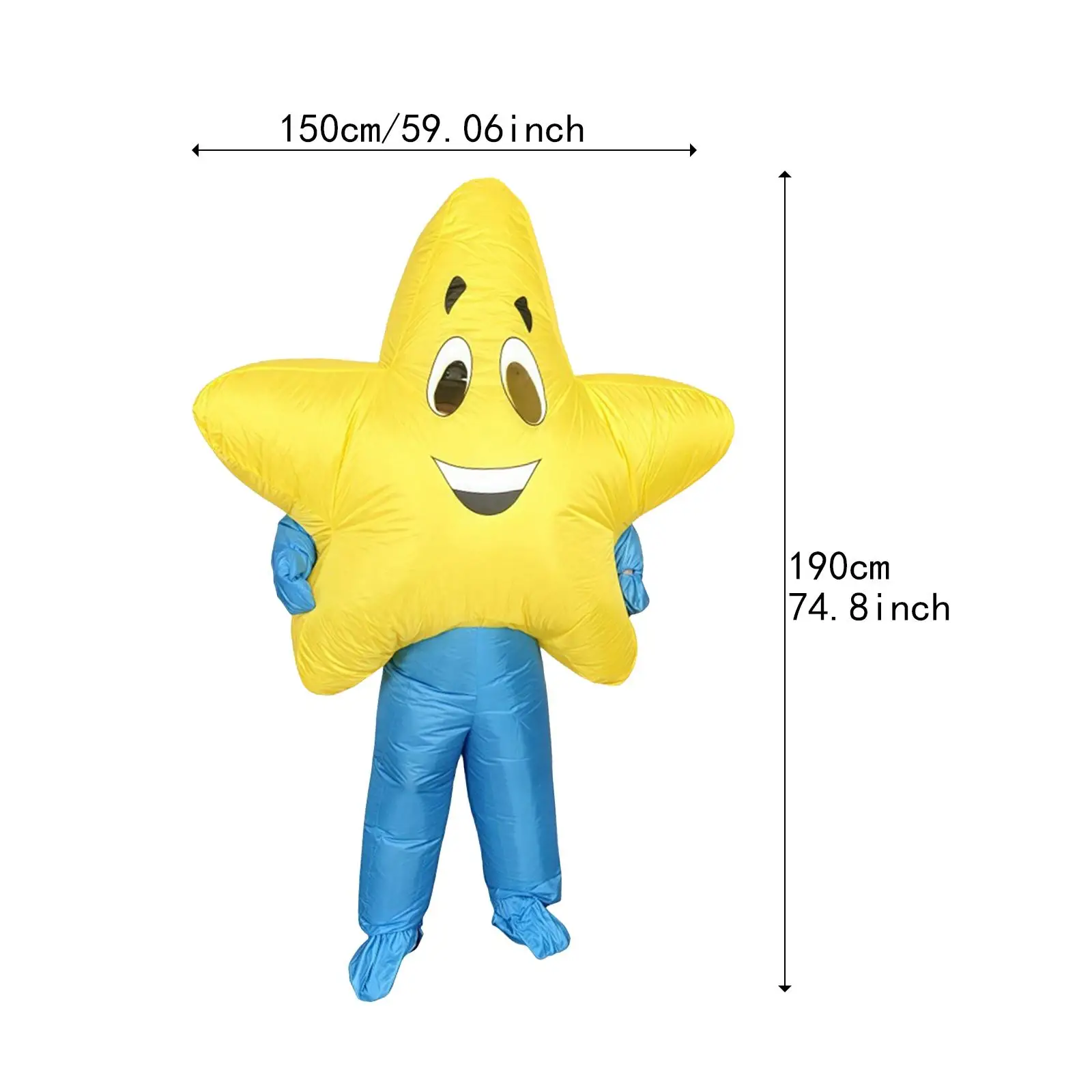 Halloween Five Point Star Inflatable Costume Funny Blow Up Suit For Festival | UK - View #8