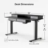 Sturdy Height Adjustable Electric Standing Desk with Drawers, Stand Up Table with Large Storage Shelf, Sit Stand Desk, Black Top 3